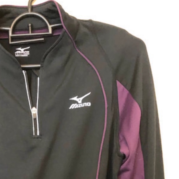 Mizuno purple black half zip thermal athletic wear - Picture 3 of 7
